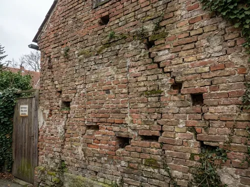 Beschädigte Mauer vorher