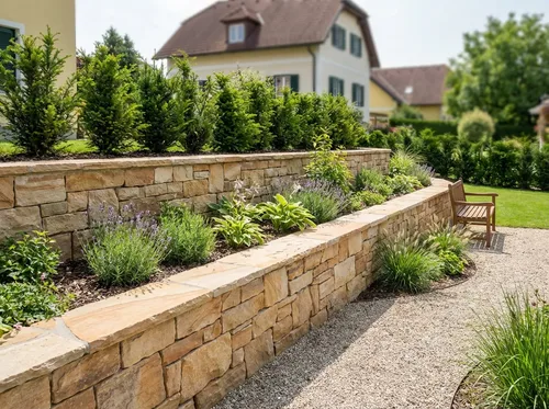 Gartenmauer nachher